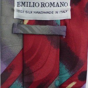 EMILIO ROMANO, 100% silk, neck tie, Handmade In Italy
